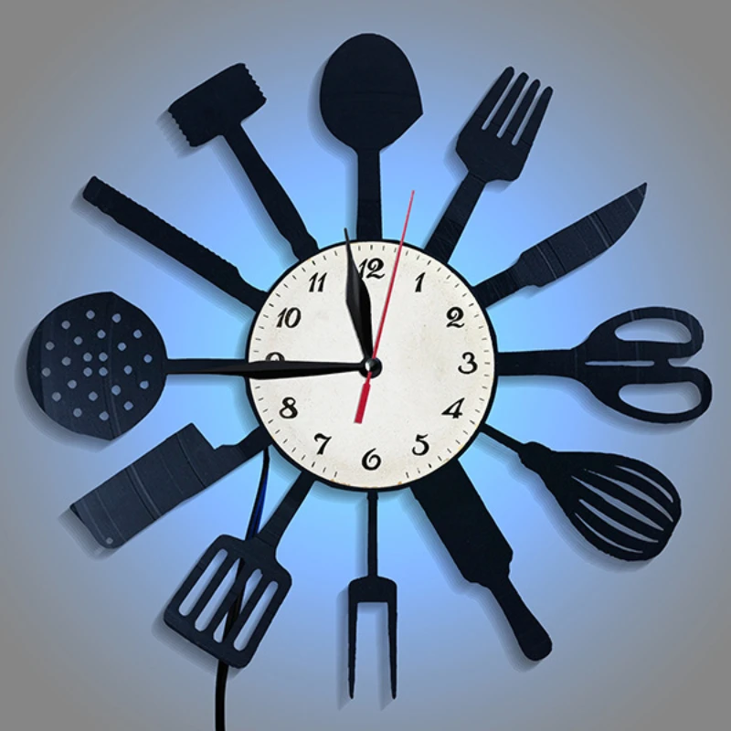 Lighting Home Decor Wall Clocks - Кухонная декоративная посуда, виниловая пластинка, настенные