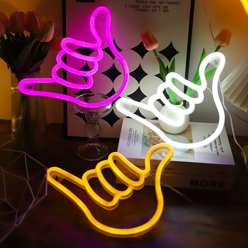 Ok Lighting Decor - Светодиодная неоновая вывеска Peace Hand Win