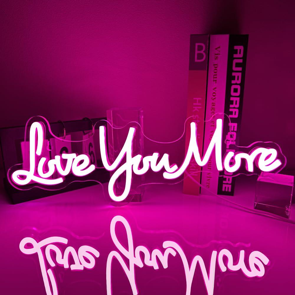 Lighting Decor And More - Неоновая вывеска «Love You More» с