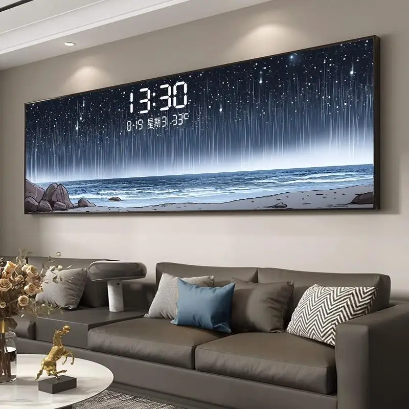 Lighting Home Decor Wall Clocks - Настенные часы с датой и температурой,