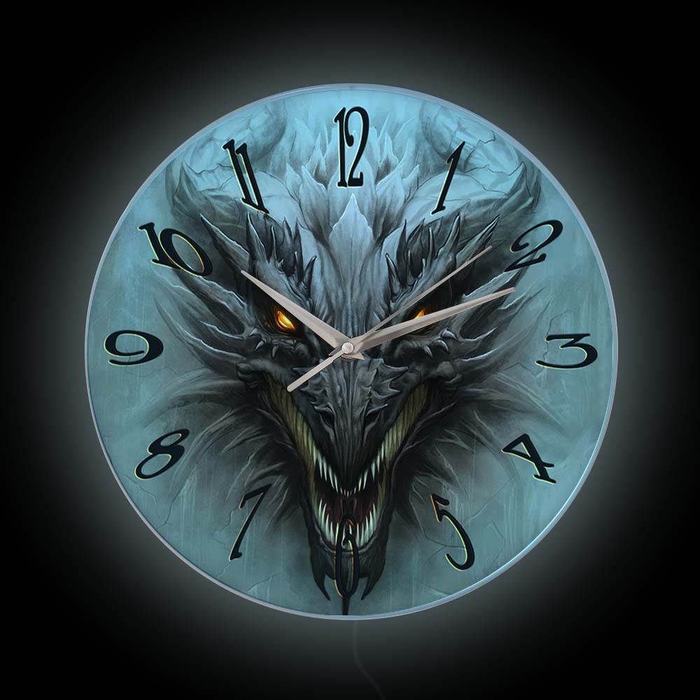 Lighting Home Decor Wall Clocks - Готические настенные часы с изображением злого