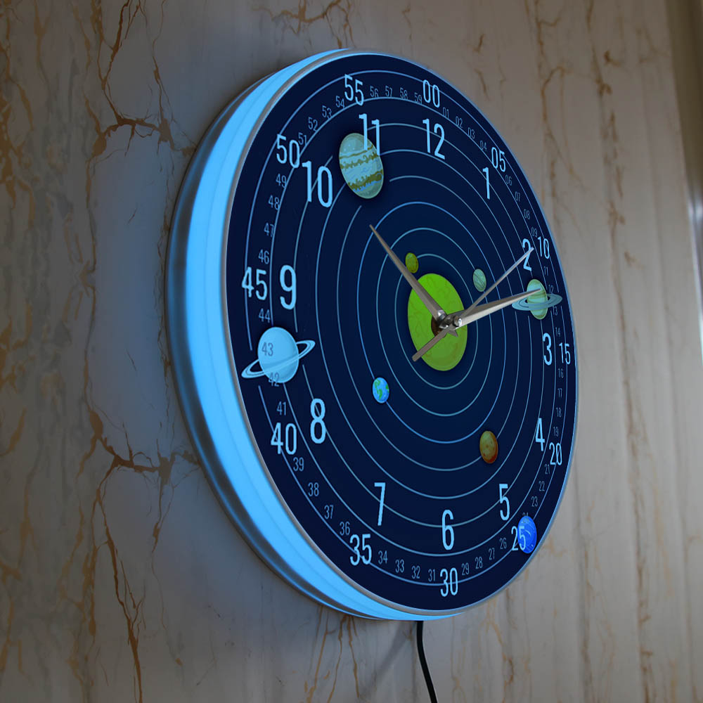 Настенные часы «Солнечная сист – обзор и цена Lighting Home Decor Wall Clocks