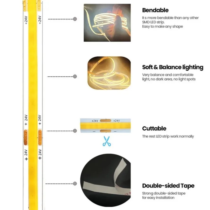 Светодиодная лента COB, линейн – обзор и цена Lighting Decor And More