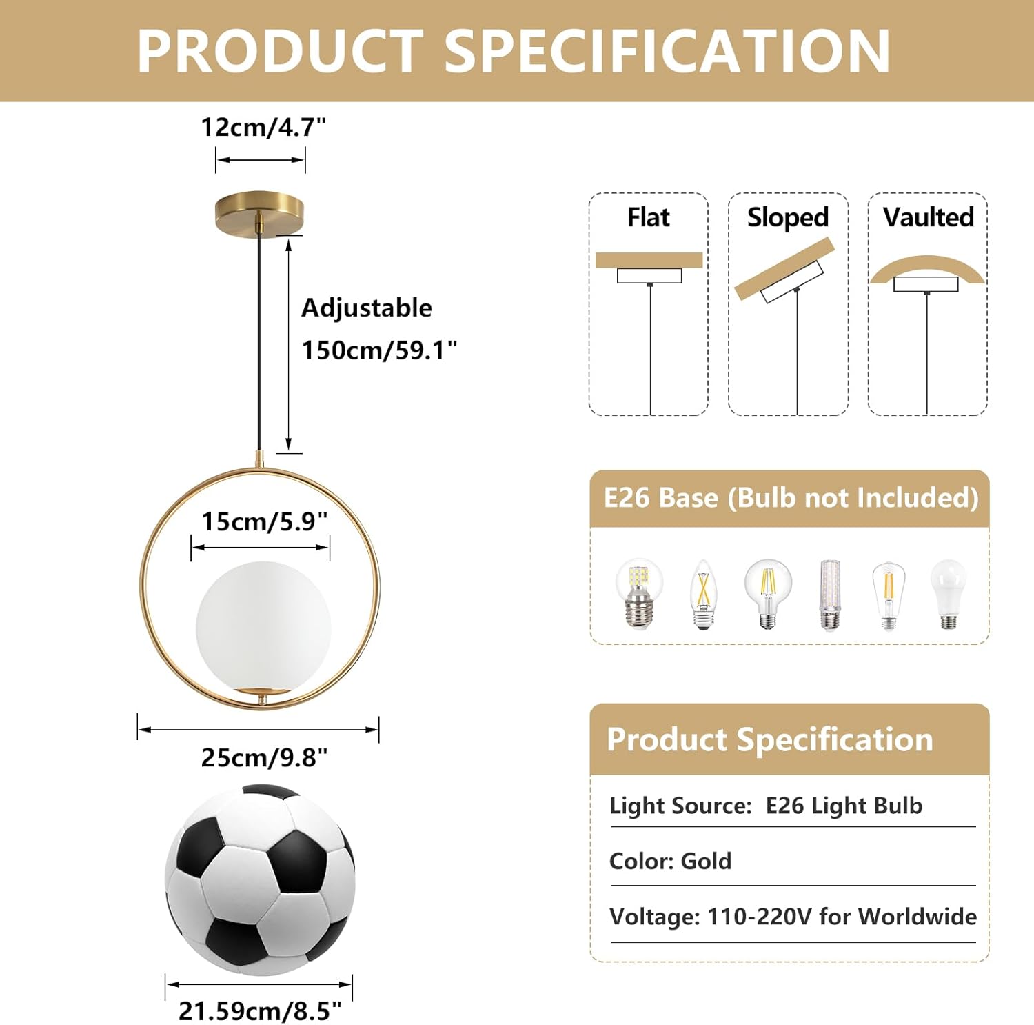 Золотой подвесной светильник с – обзор и цена Lighting Decor Store