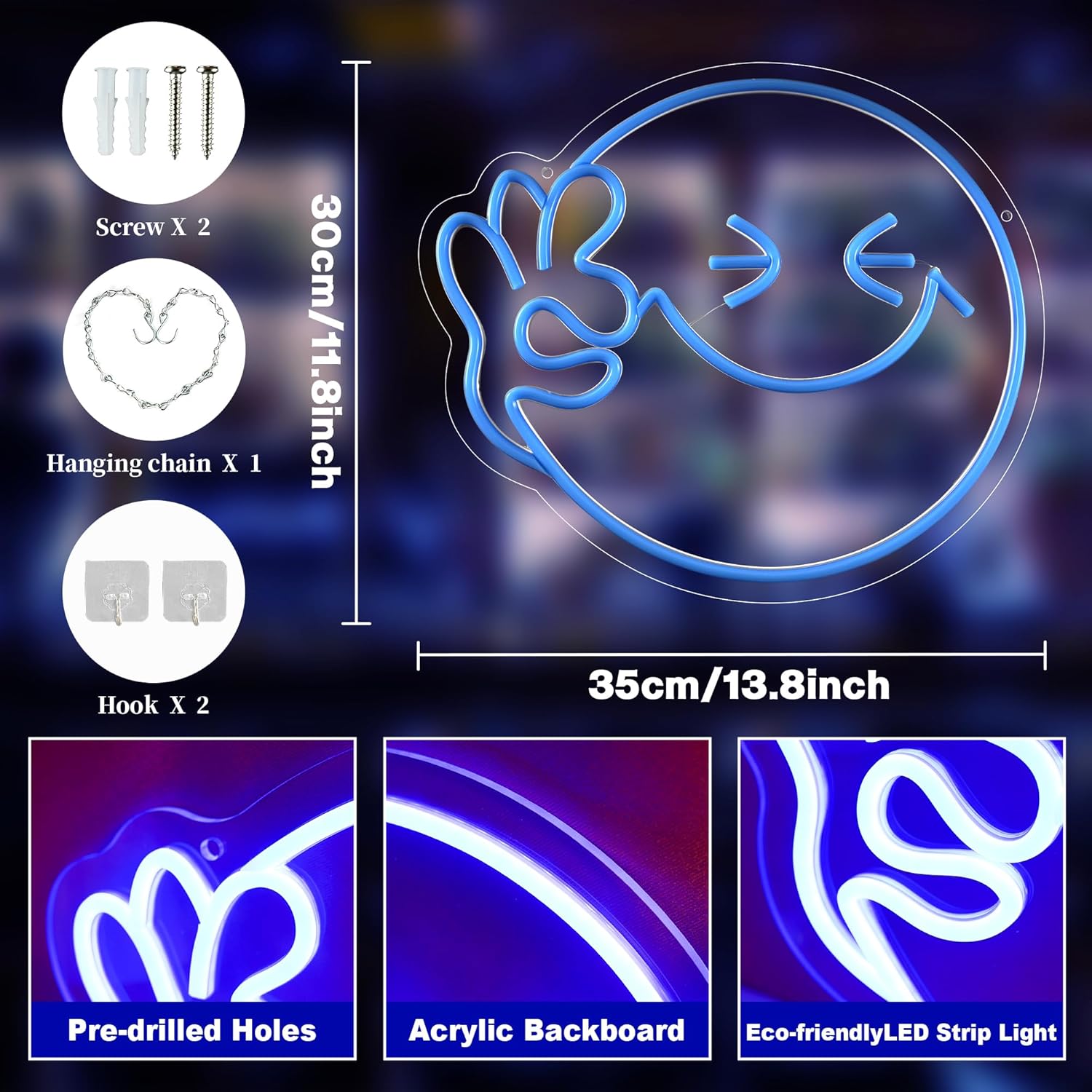 Emoji Smile OK неоновая вывеск – обзор и цена Ok Lighting Decor