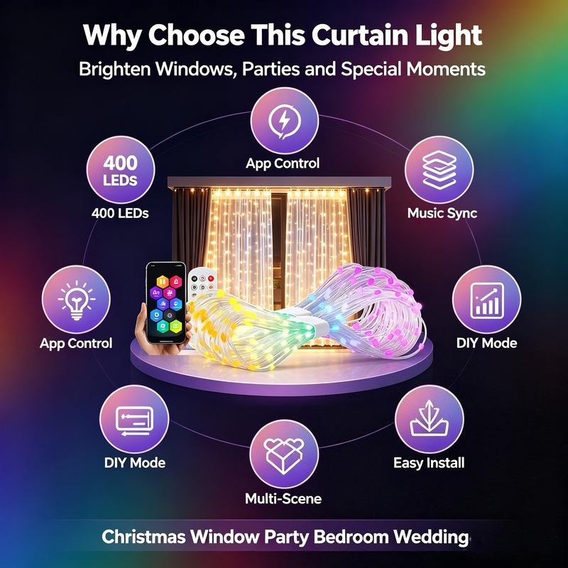 Светодиодные занавески с управ – обзор и цена Lighting Decor For Bedroom